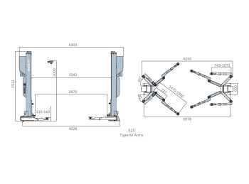  ELEVADOR DE 2C E25
 CAPACIDAD DE CARGA 5 TNS   