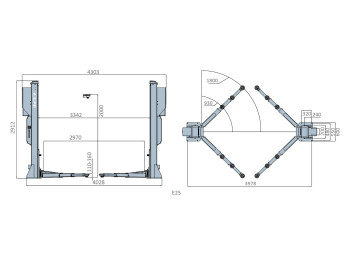  ELEVADOR DE 2C E25
 CAPACIDAD DE CARGA 5 TNS   