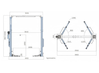  ELEVADOR DE 2C EE-62C.42T.E
 CAPACIDAD DE CARGA 4.2 TNS 
