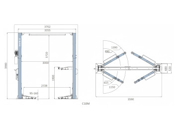  ELEVADOR DE 2C EE-C10M CE
 CAPACIDAD DE CARGA 4.2 TNS 