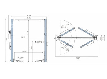  ELEVADOR DE 2C EE-C9M CE
 CAPACIDAD DE CARGA 3.5 TNS 