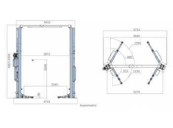  ELEVADOR DE 2C EE-62C.42T.E
 CAPACIDAD DE CARGA 4.2 TNS 