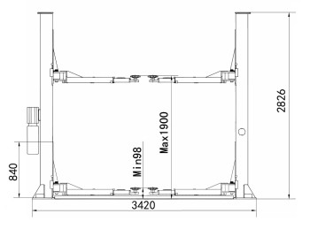 ELEVADOR DE 2C SKL-2240
CAPACIDAD DE CARGA 4 TNS